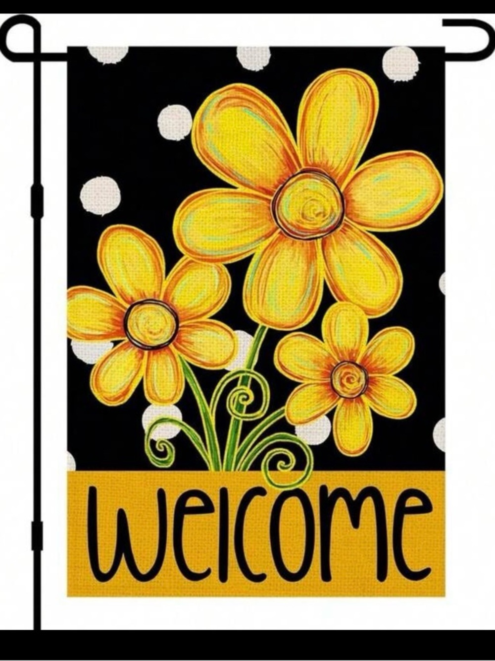Yellow Floral "Welcome" Garden Flag